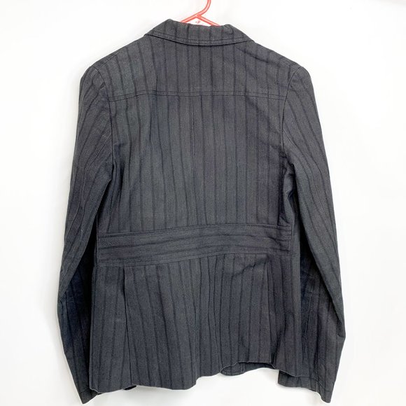 ROGAN Striped Washed Black Denim Blazer - Picture 3 of 6